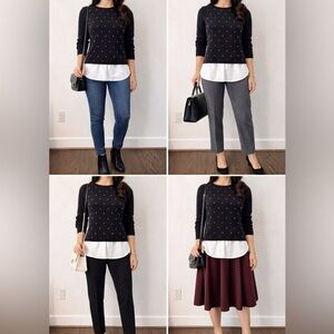 White House Black Market Black Embellished Top